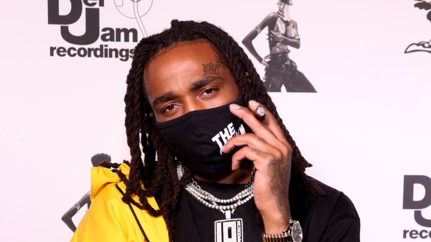 Quavo Puts His Spotify Billion Stream Plaque To Good Use