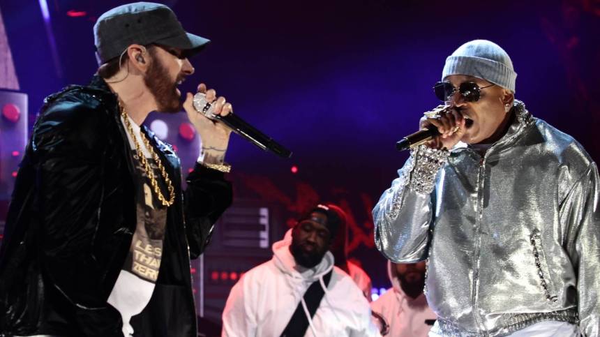 Eminem Channels His Inner Teen Reliving LL COOL J’s Rock Hall Induction Performance