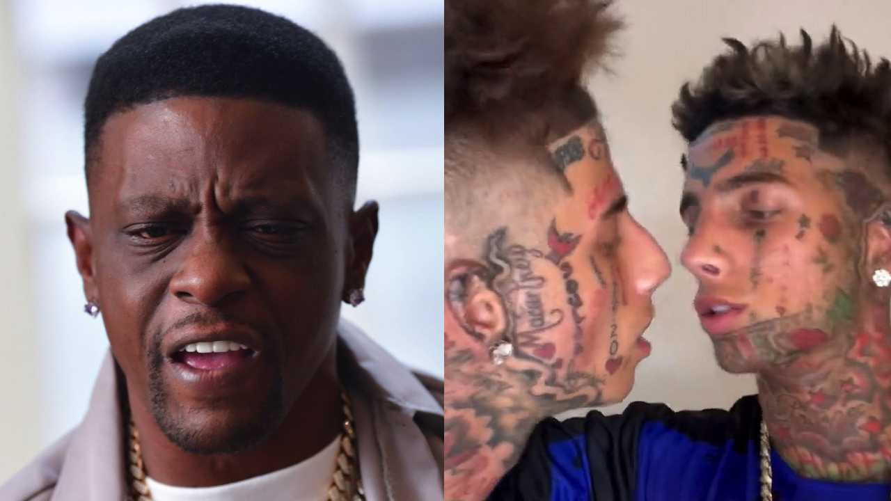 Boosie Badazz reacting angrily to the Island Boys kissing video