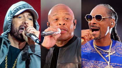 Eminem, Dr. Dre & Snoop Dogg Reunite Onstage In London As LeBron James Watches On