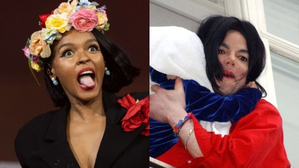 Janelle Monáe Hilariously Recreates Michael Jackson's Baby Balcony Stunt